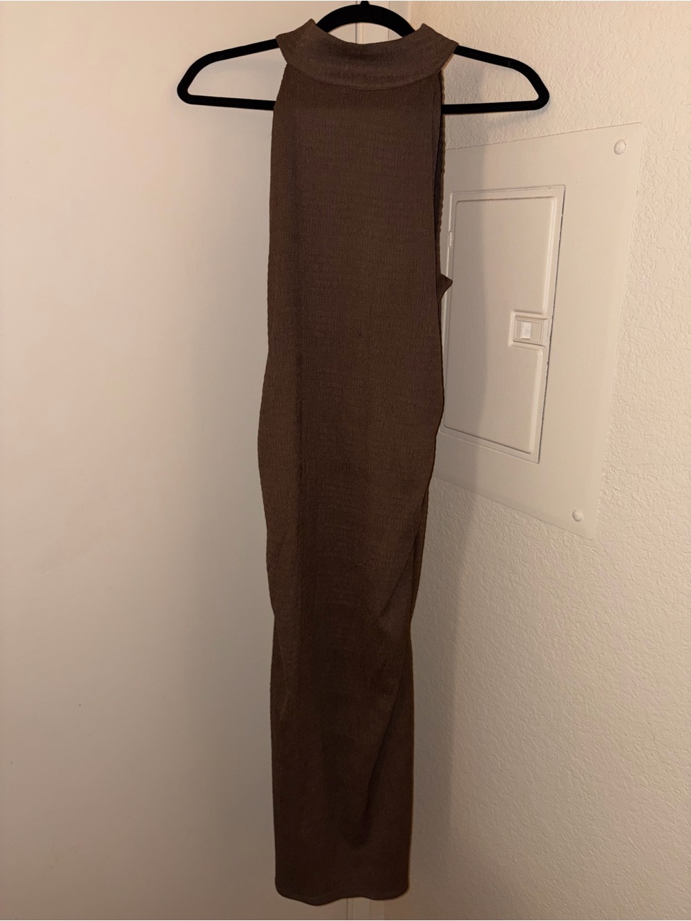 Sofia Vergara Branch Brown Halter Midi Dress NWT L 12-14